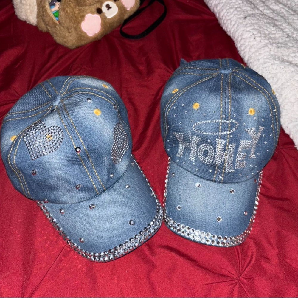 Embellished Denim Cap